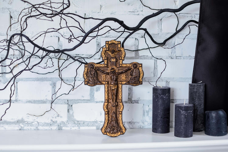 Wall Wooden Carved Jesus Crucifix - Kozak Work Shop