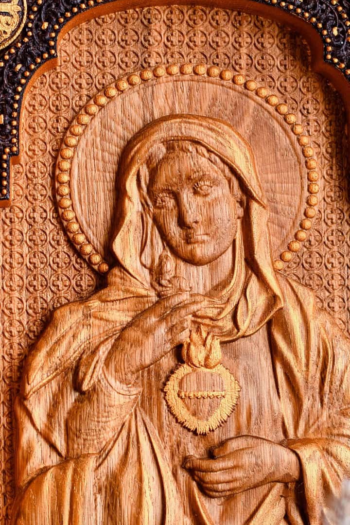 Immaculate Heart of Mary with dark frame - Kozak Work Shop