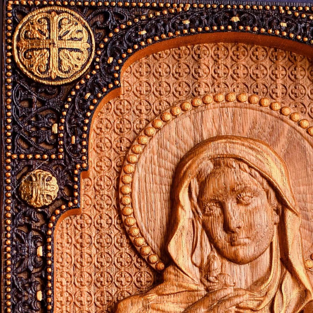 Immaculate Heart of Mary with dark frame - Kozak Work Shop
