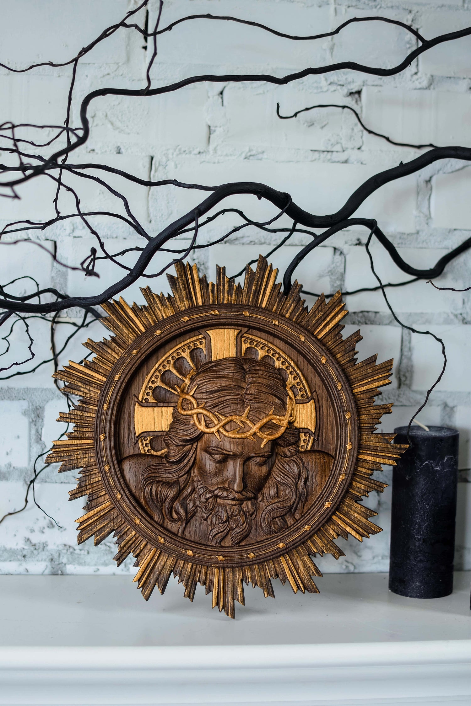 Jesus Christ Wearing Crown of Thorns - Kozak Work Shop