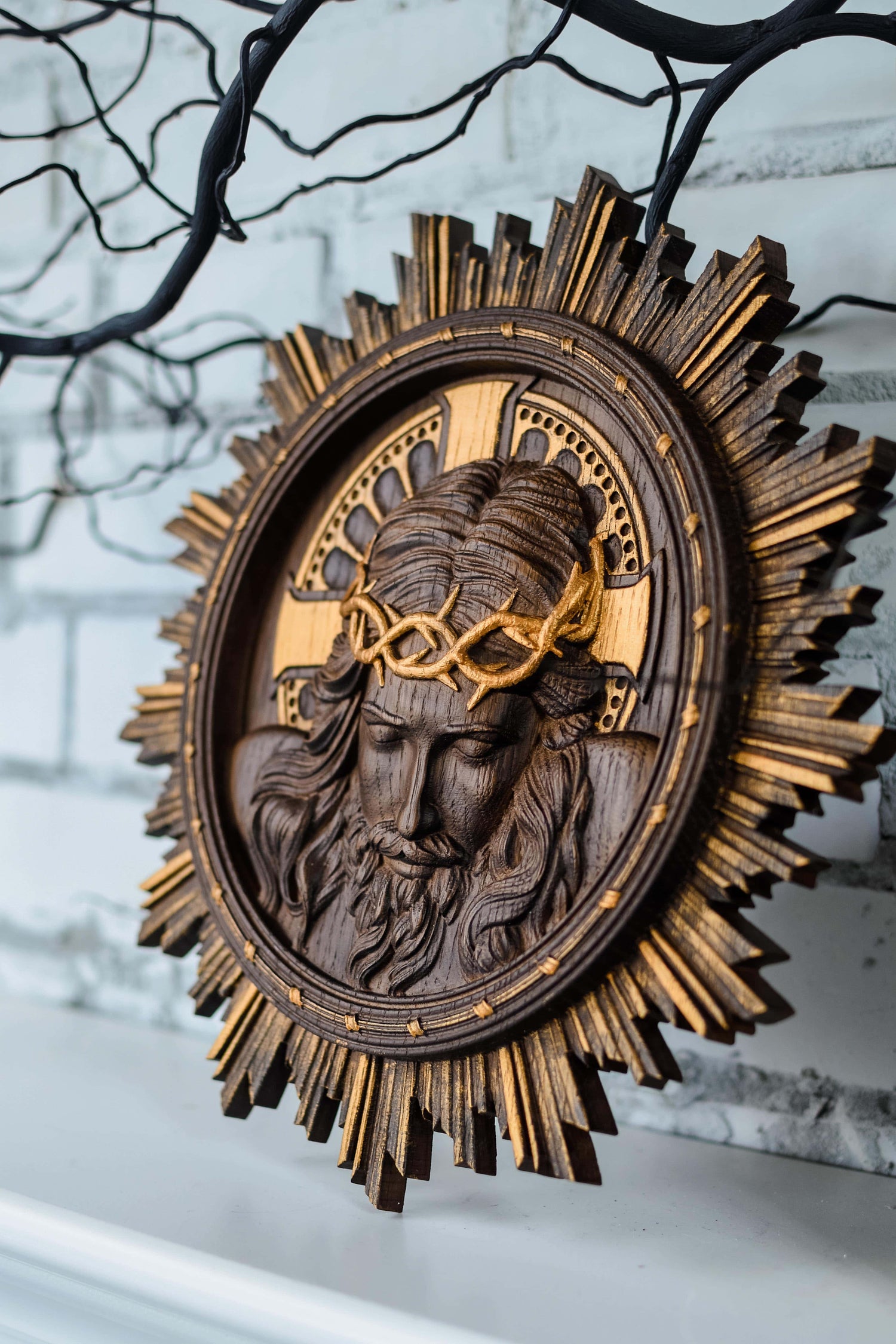Jesus Christ Wearing Crown of Thorns - Kozak Work Shop