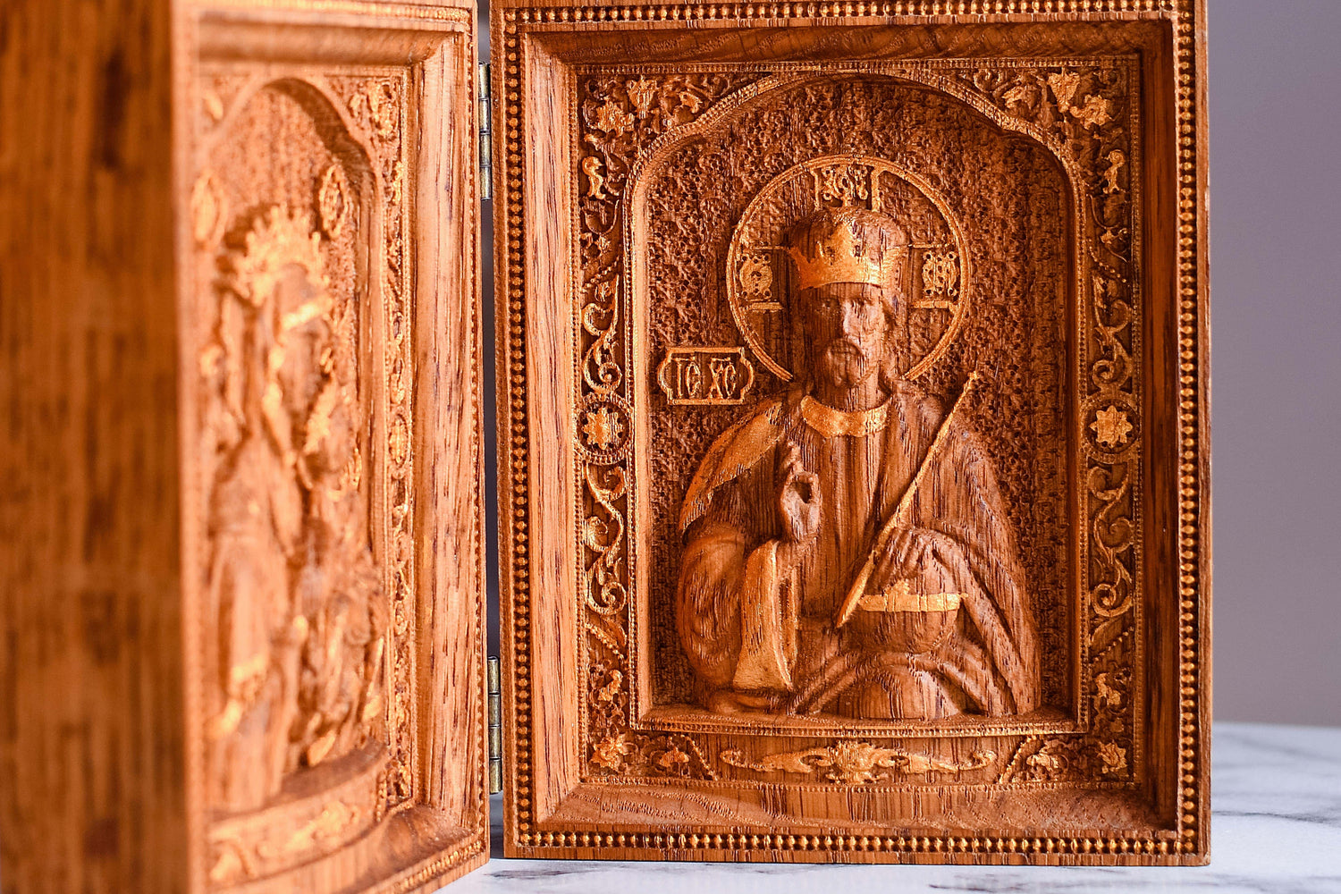 Virgin Mary and  Our Lord  Small Wooden  folding panel - Kozak Work Shop