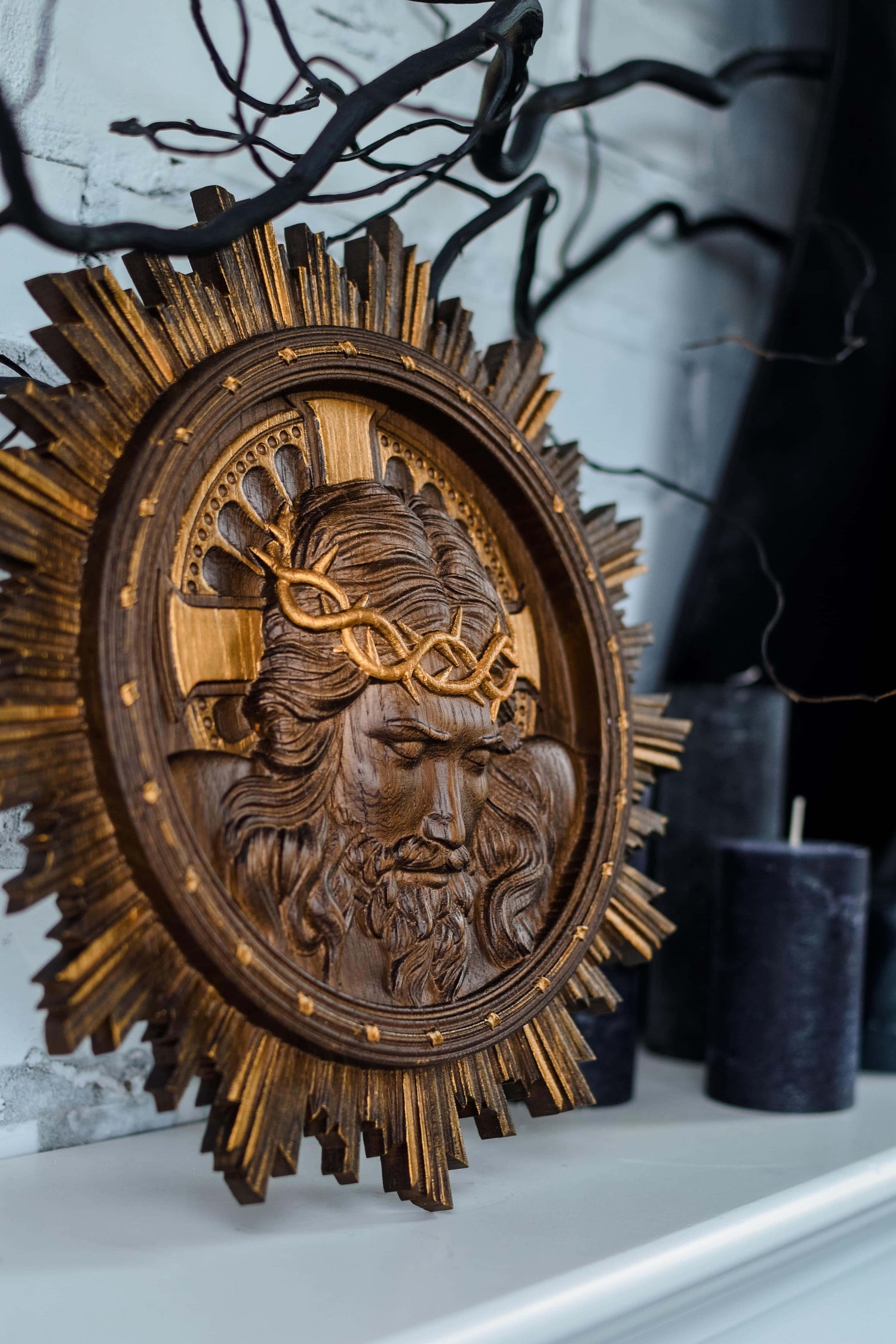 Jesus Christ Wearing Crown of Thorns - Kozak Work Shop