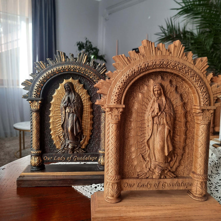 Our Lady of Guadalupe on the stand - Kozak Work Shop
