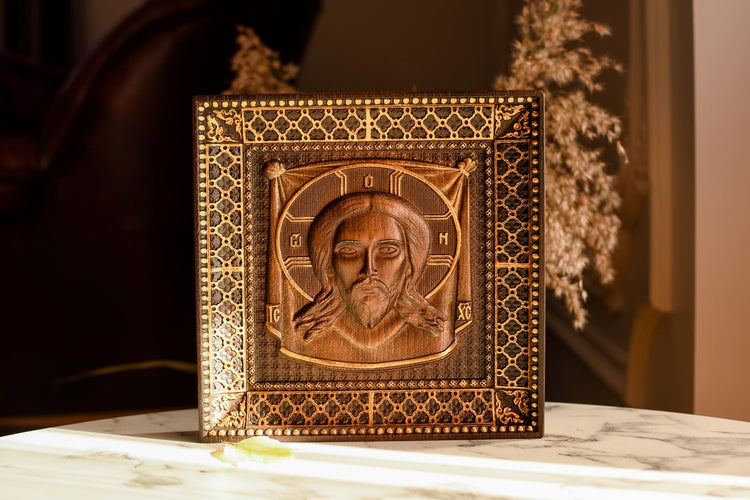 Veil of Veronica Wooden Byzantine Icon - Kozak Work Shop