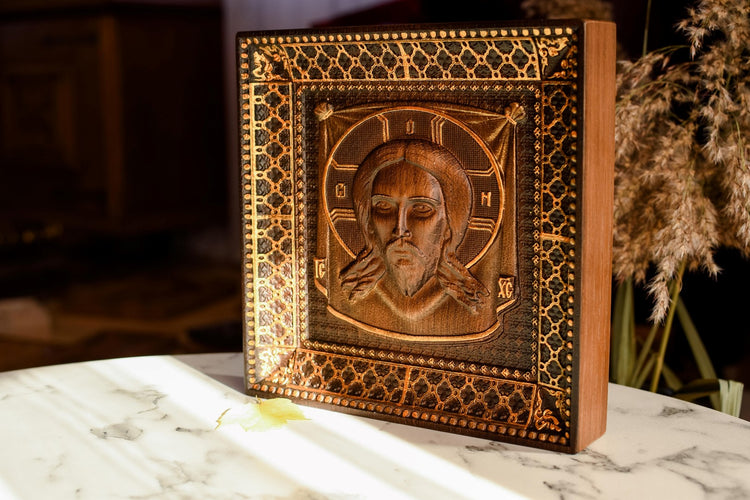Veil of Veronica Wooden Byzantine Icon - Kozak Work Shop