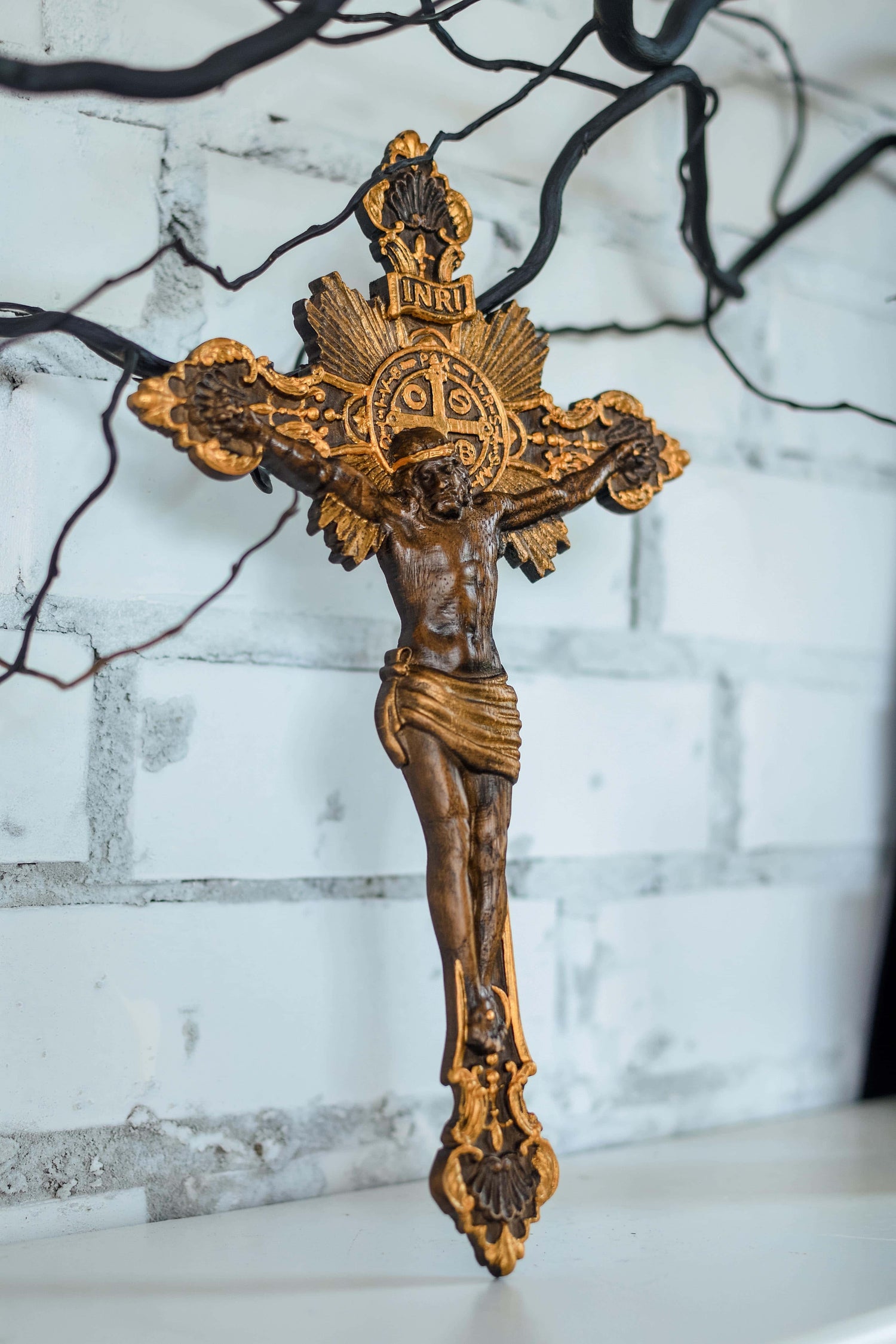 Wall Wooden Carved Jesus Crucifix 6x10 inches - Kozak Work Shop