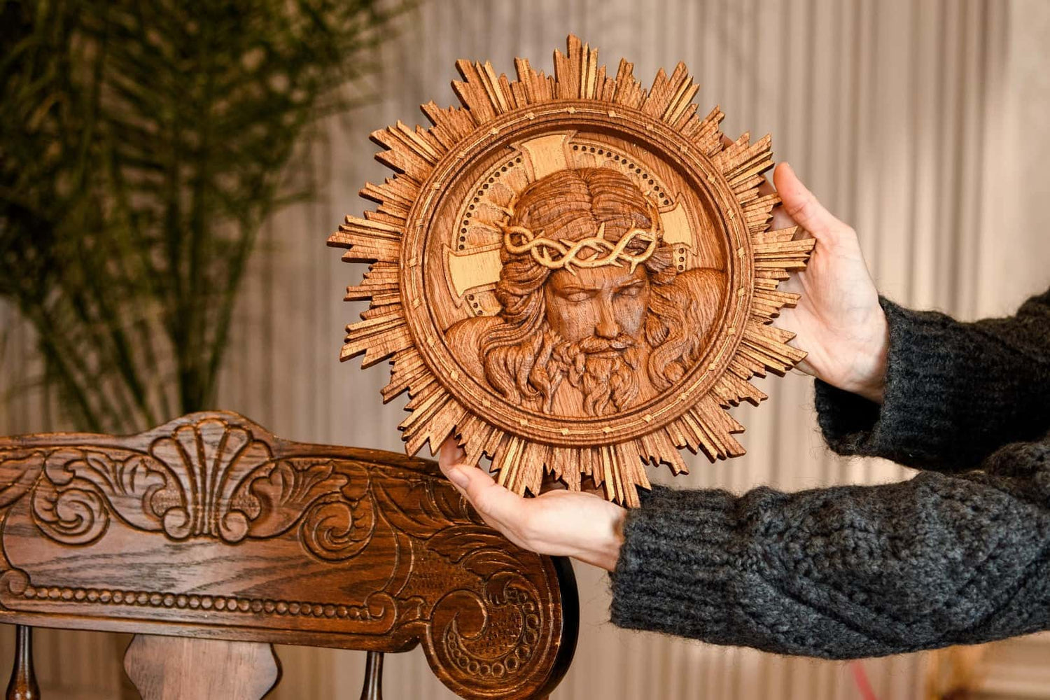 Jesus Christ Wearing Crown of Thorns - Kozak Work Shop