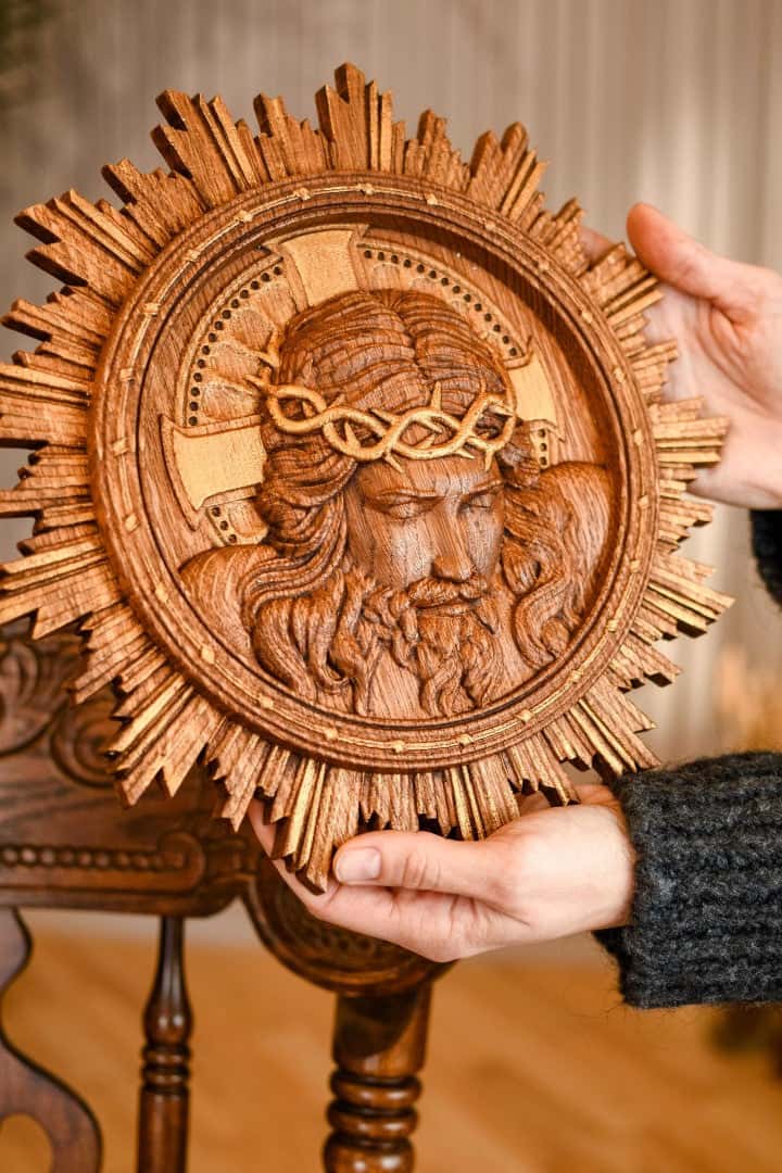 Jesus Christ Wearing Crown of Thorns - Kozak Work Shop