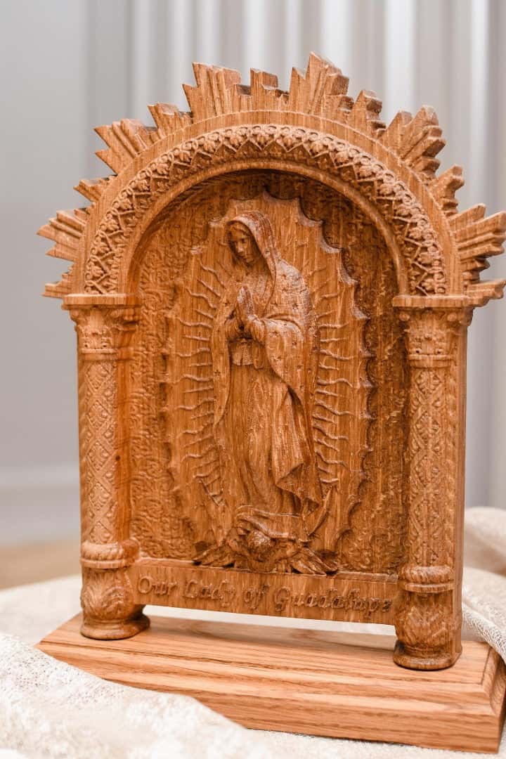 Our Lady of Guadalupe on the stand - Kozak Work Shop