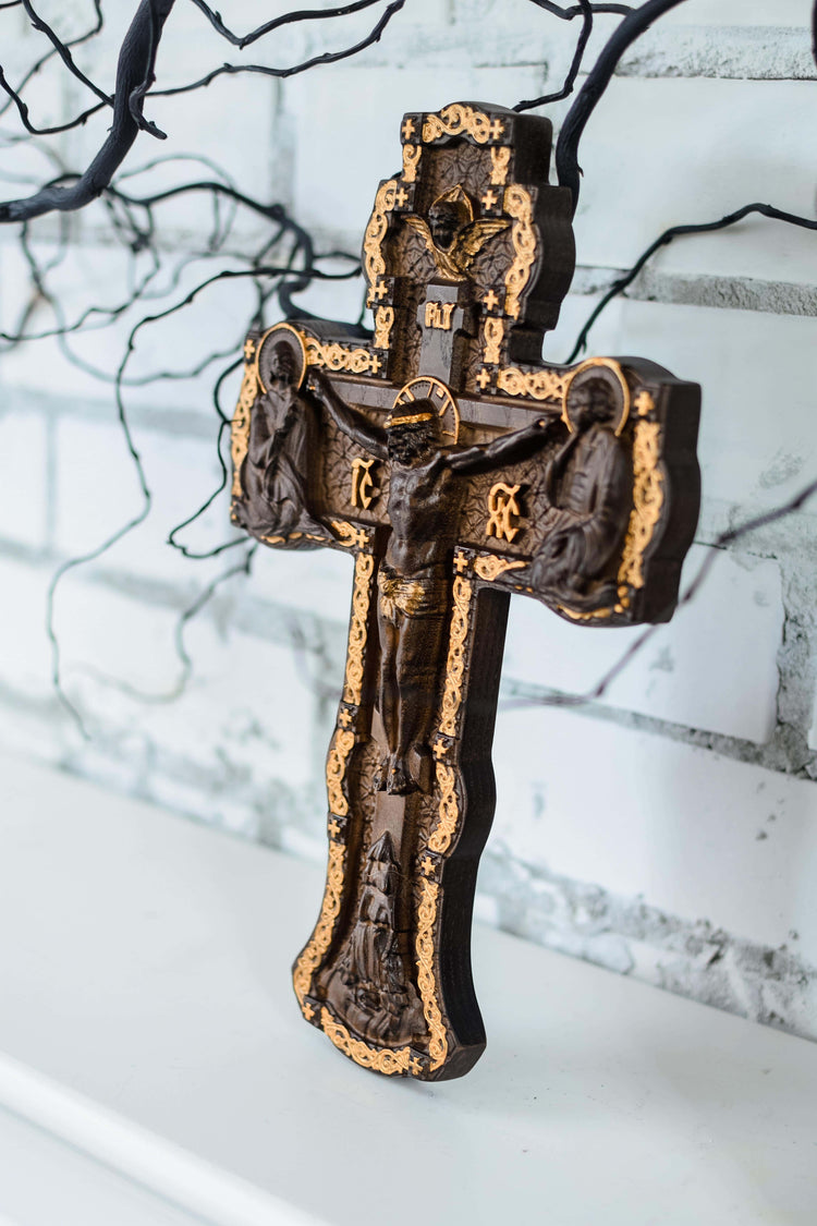 Wall Wooden Carved Jesus Crucifix - Kozak Work Shop