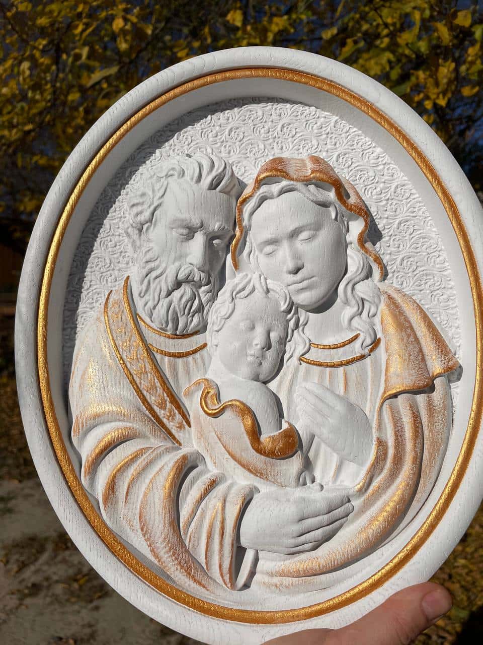 Holy Familly Wooden Carved Icon - Kozak Work Shop