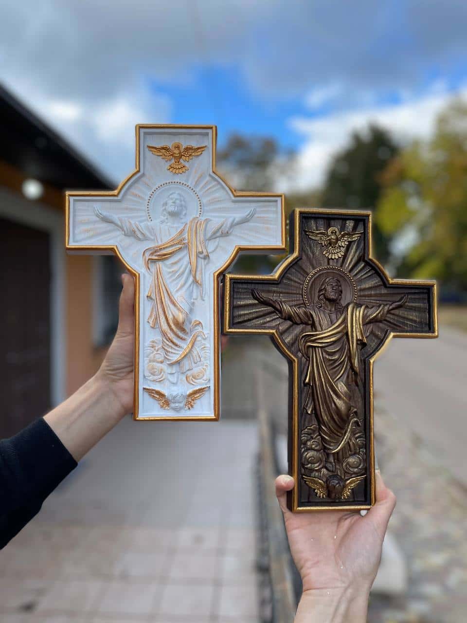 Wall Wooden Carved Jesus Crucifix - Kozak Work Shop