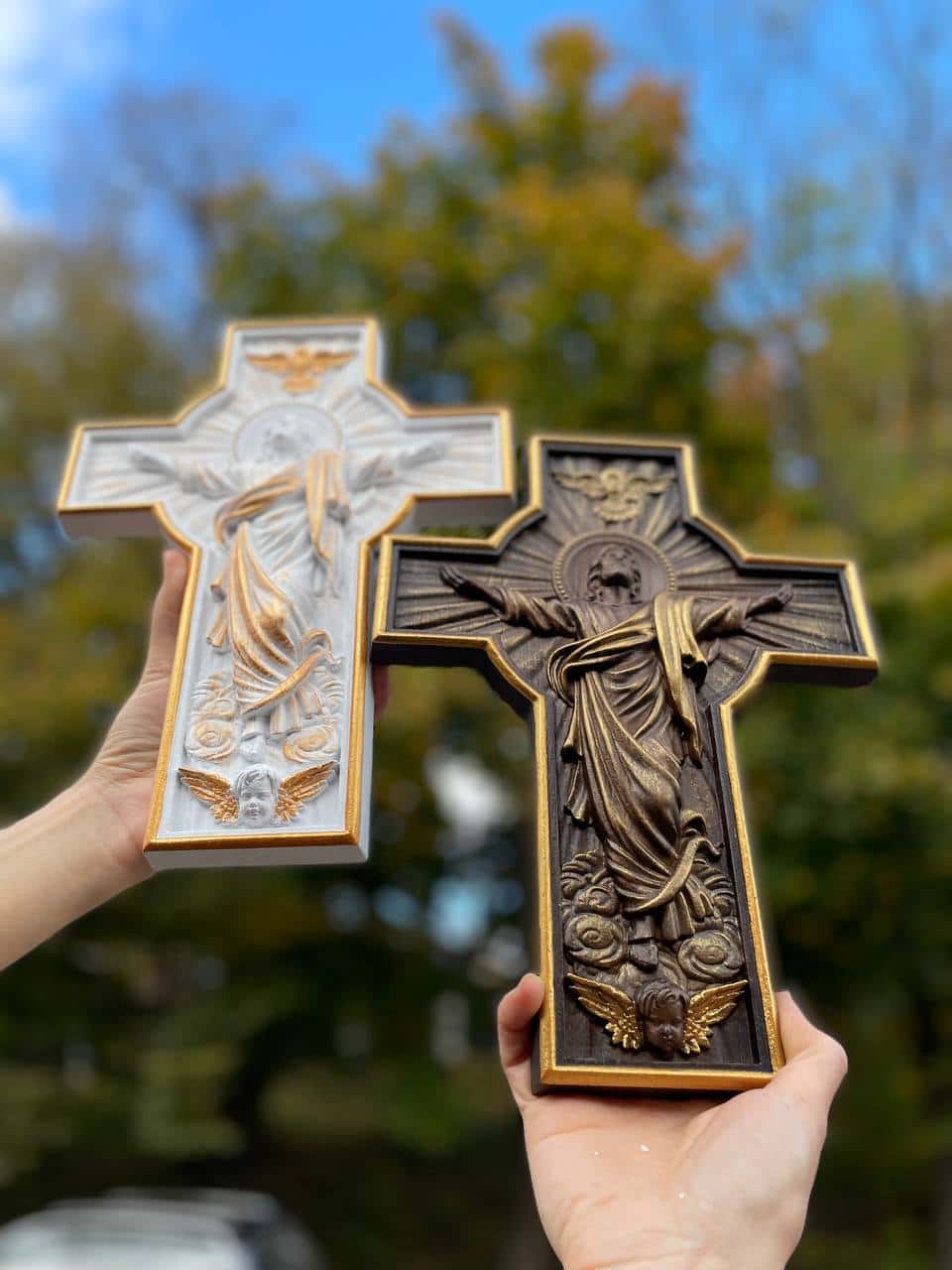 Wall Wooden Carved Jesus Crucifix - Kozak Work Shop