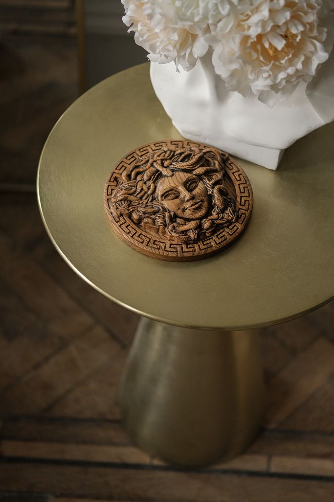 Wooden Plaque Sicilian Medusa Head - Kozak Work Shop