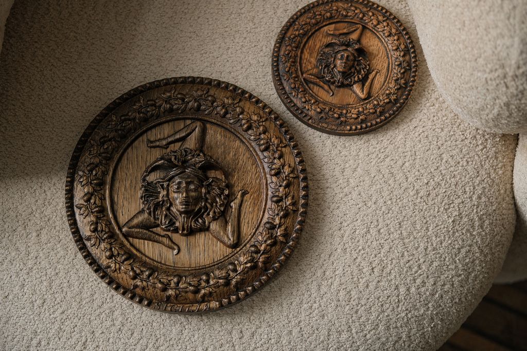 Wooden Carved Sicilian Trinacria Celtic sign - Kozak Work Shop