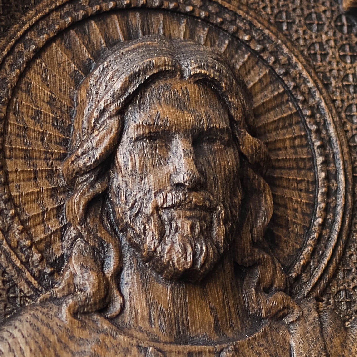 Sacred Heart Jesus wooden icon - Kozak Work Shop