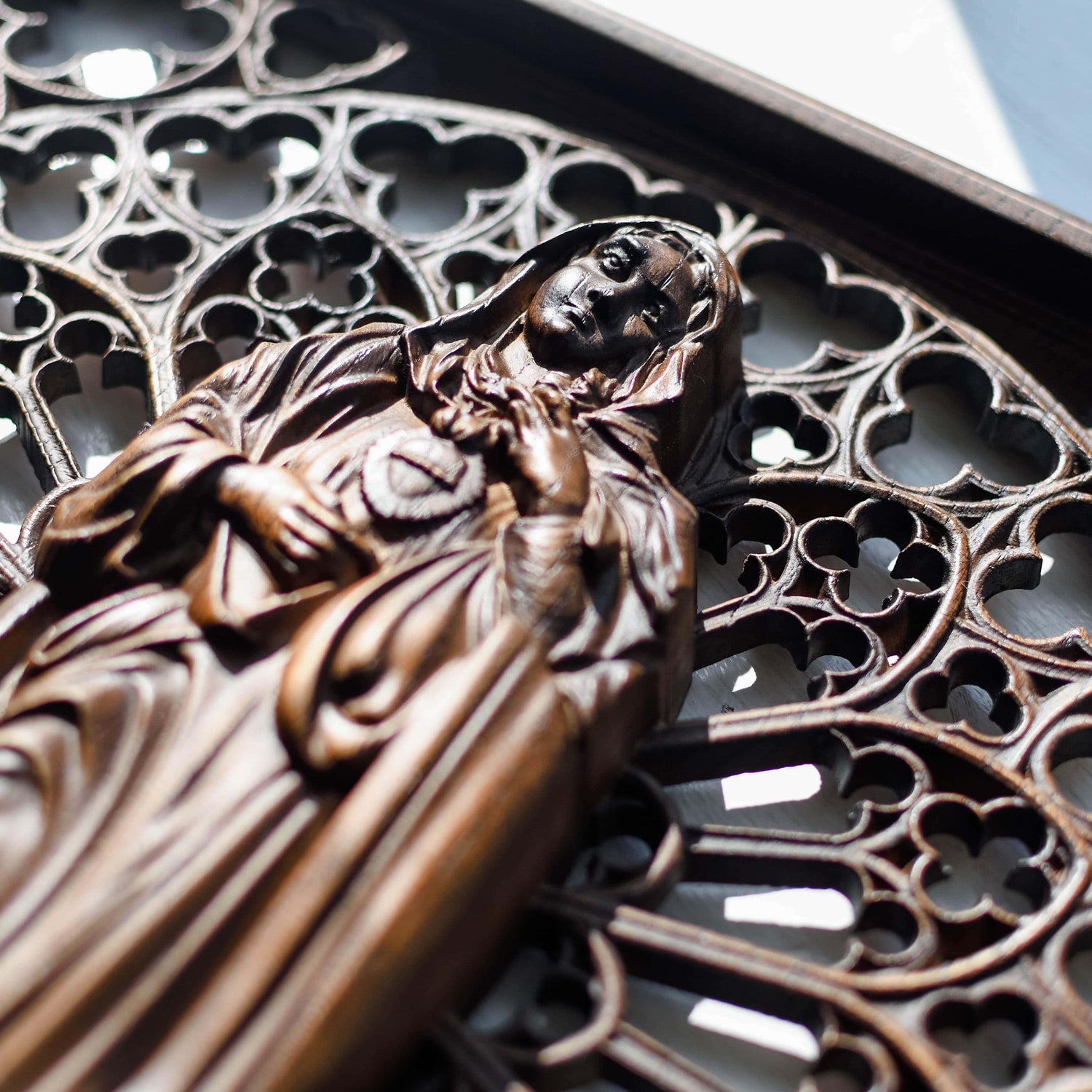 Immaculate Heart of Mary Wooden Statue - Kozak Work Shop