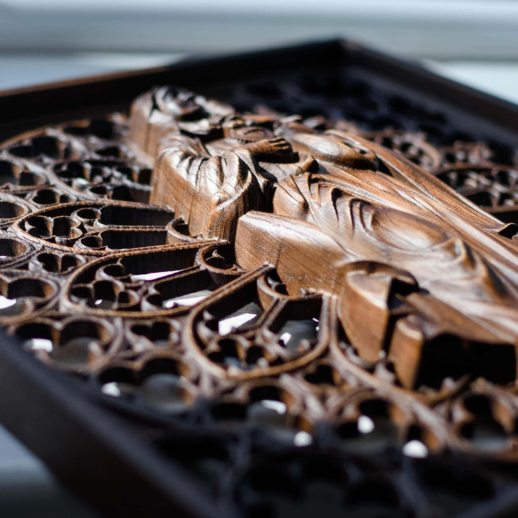 Immaculate Heart of Mary Wooden Statue - Kozak Work Shop