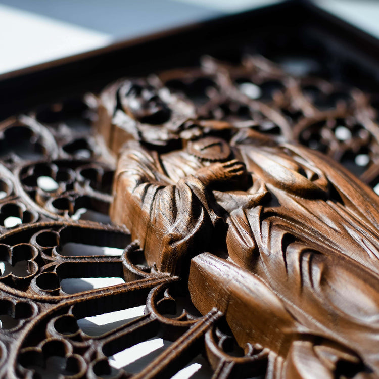 Immaculate Heart of Mary Wooden Statue - Kozak Work Shop