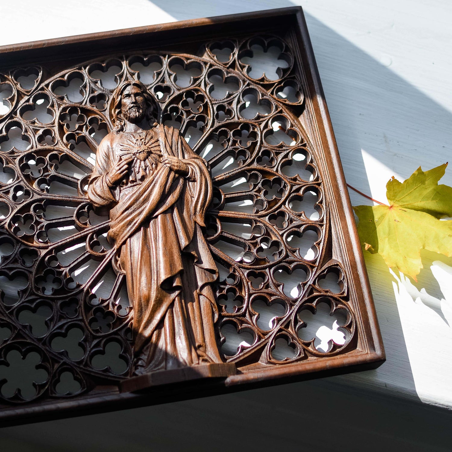 Sacred Heart of Jesus Wooden Statue - Kozak Work Shop