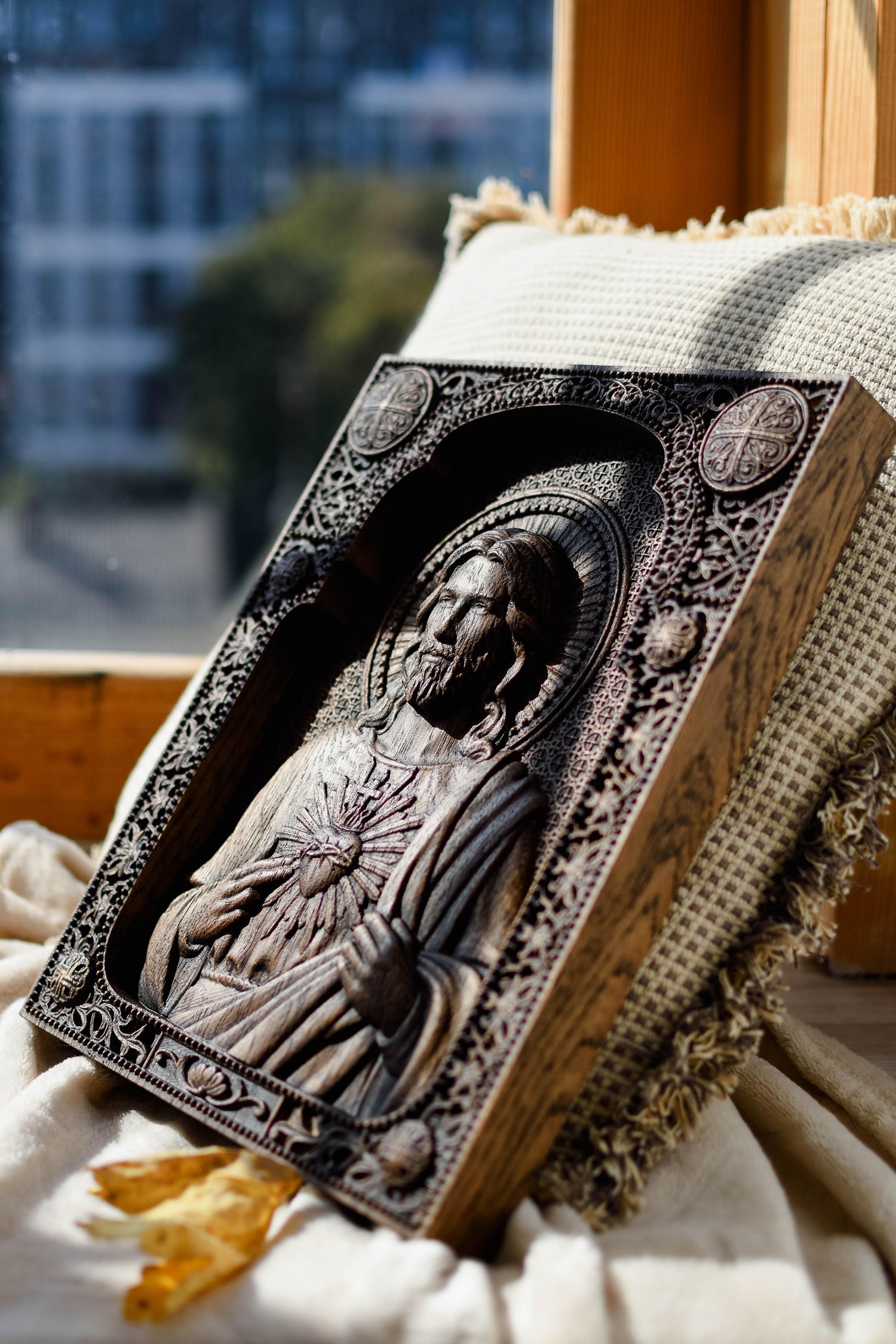 Sacred Heart Jesus wooden icon - Kozak Work Shop