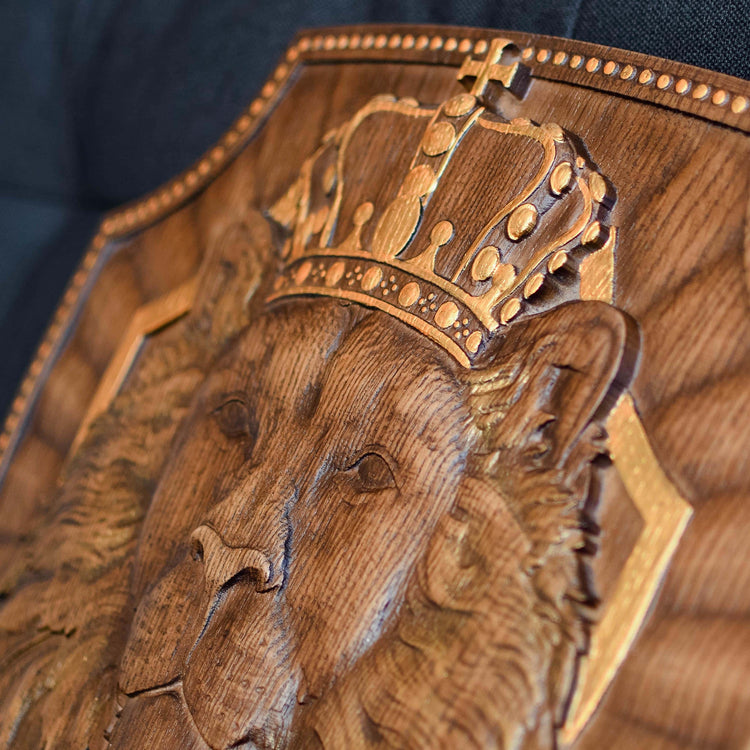 Lion King Wooden Carved Plaque - Kozak Work Shop
