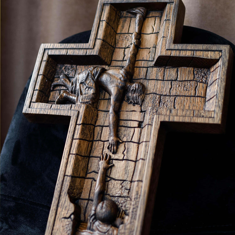 Savior Jesus Wooden Cross - Kozak Work Shop