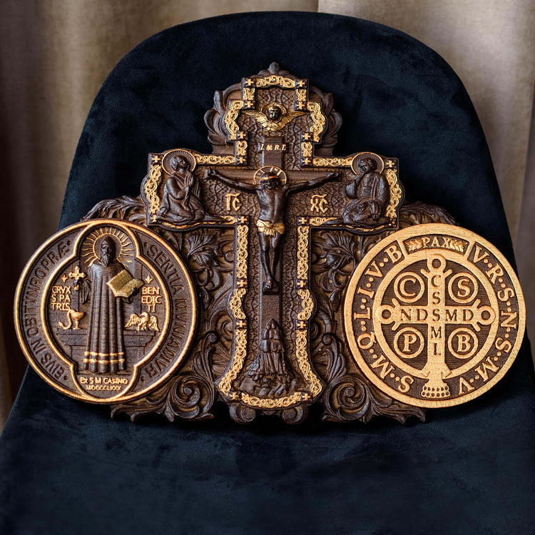 Benedict of Nursia Wooden medal - Kozak Work Shop