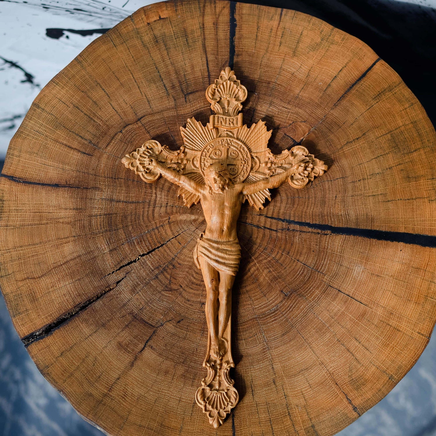 Wall Wooden Carved Jesus Crucifix (Copy) - Kozak Work Shop