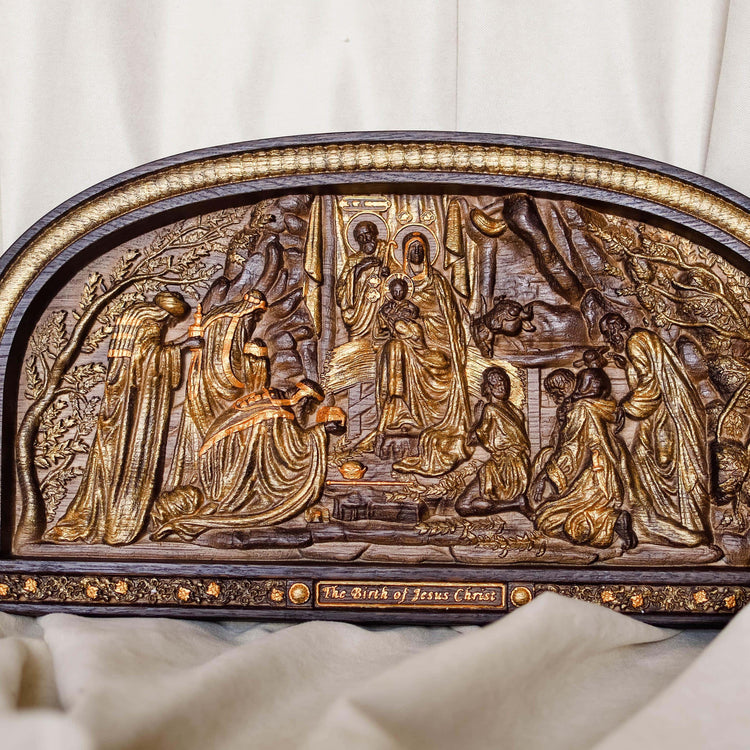 Nativity Birth of Christ Wooden Sculpture - Kozak Work Shop