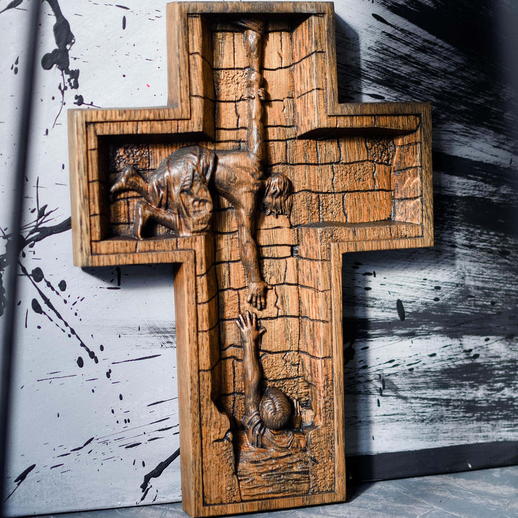 Savior Jesus Wooden Cross - Kozak Work Shop