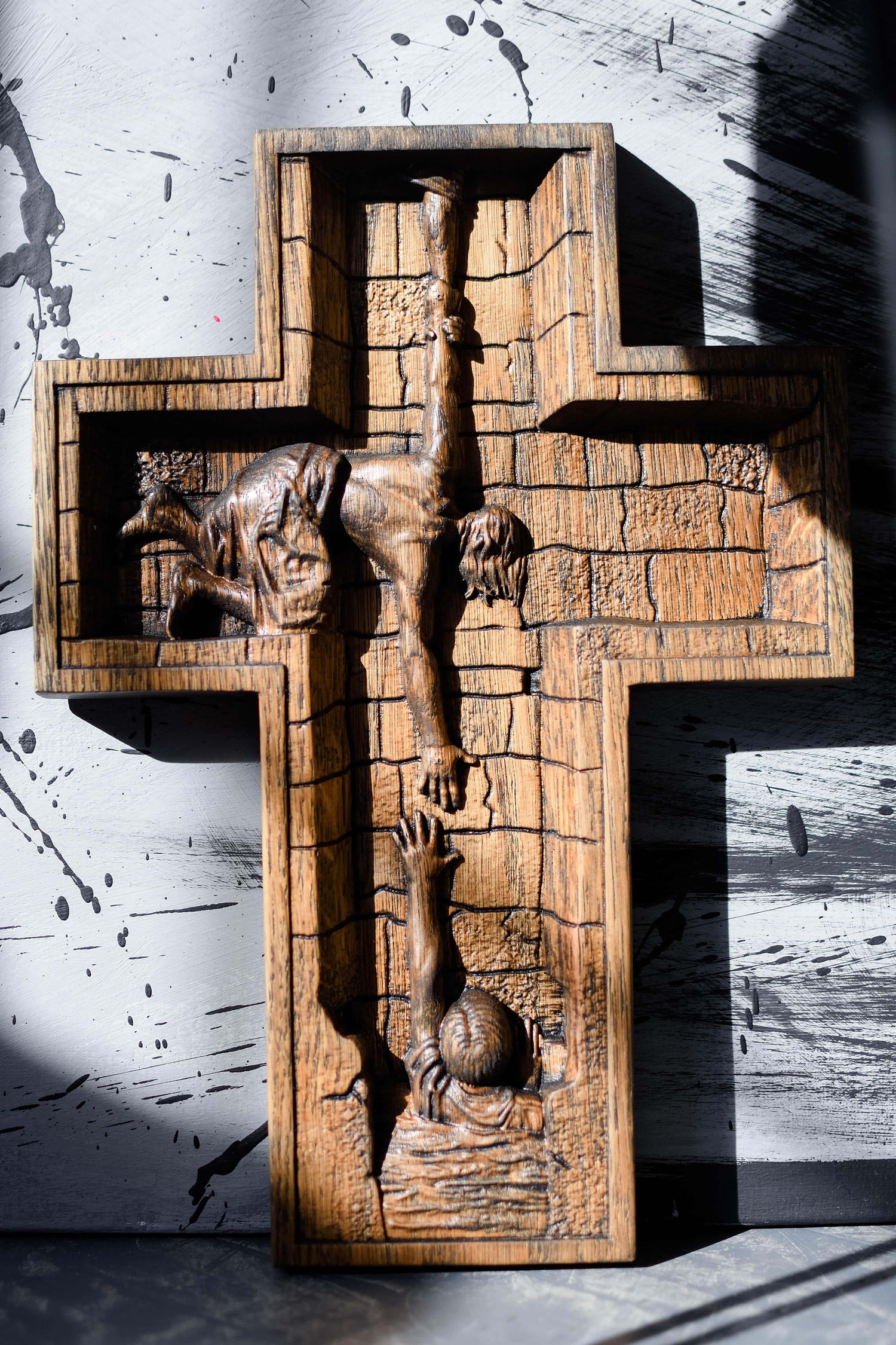 Savior Jesus Wooden Cross - Kozak Work Shop