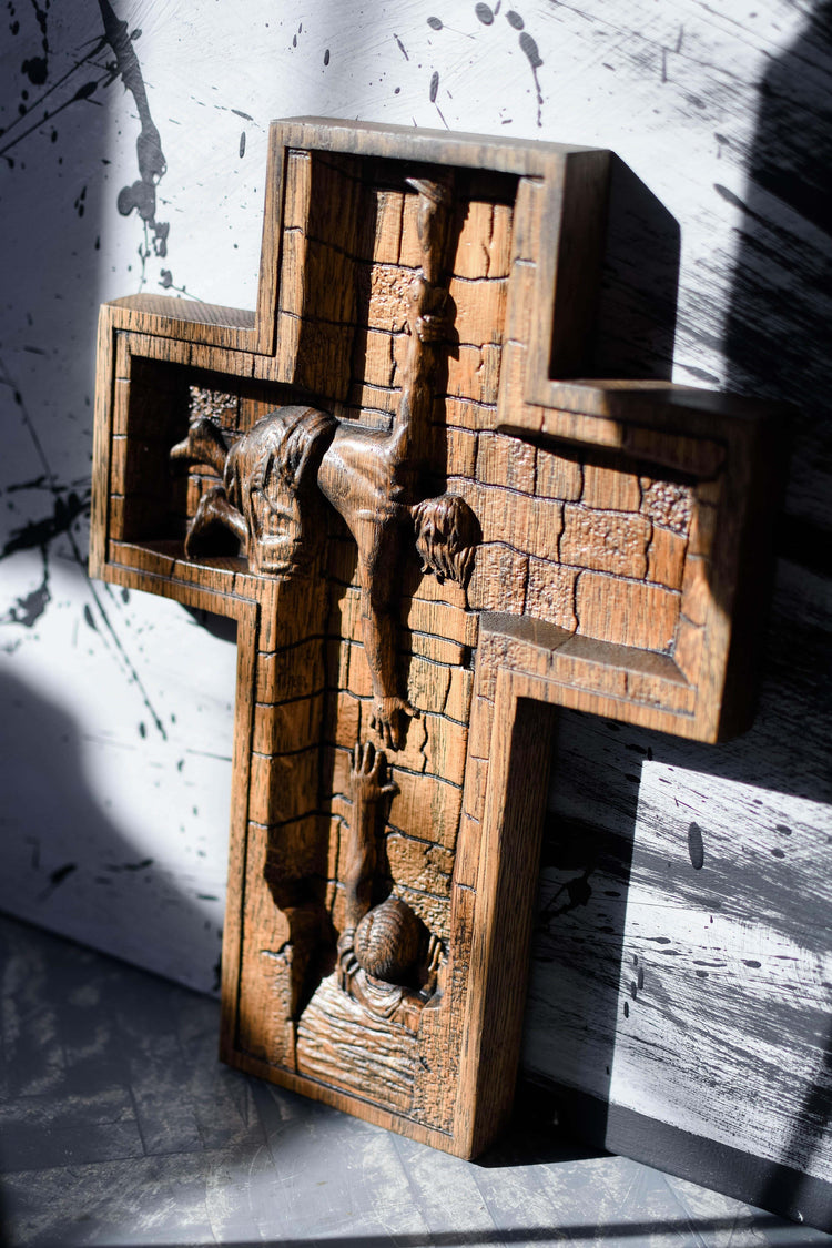 Savior Jesus Wooden Cross - Kozak Work Shop