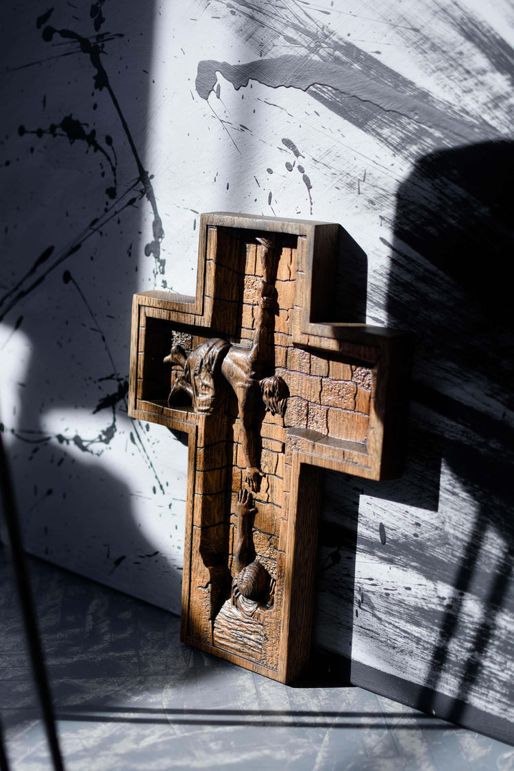 Savior Jesus Wooden Cross - Kozak Work Shop