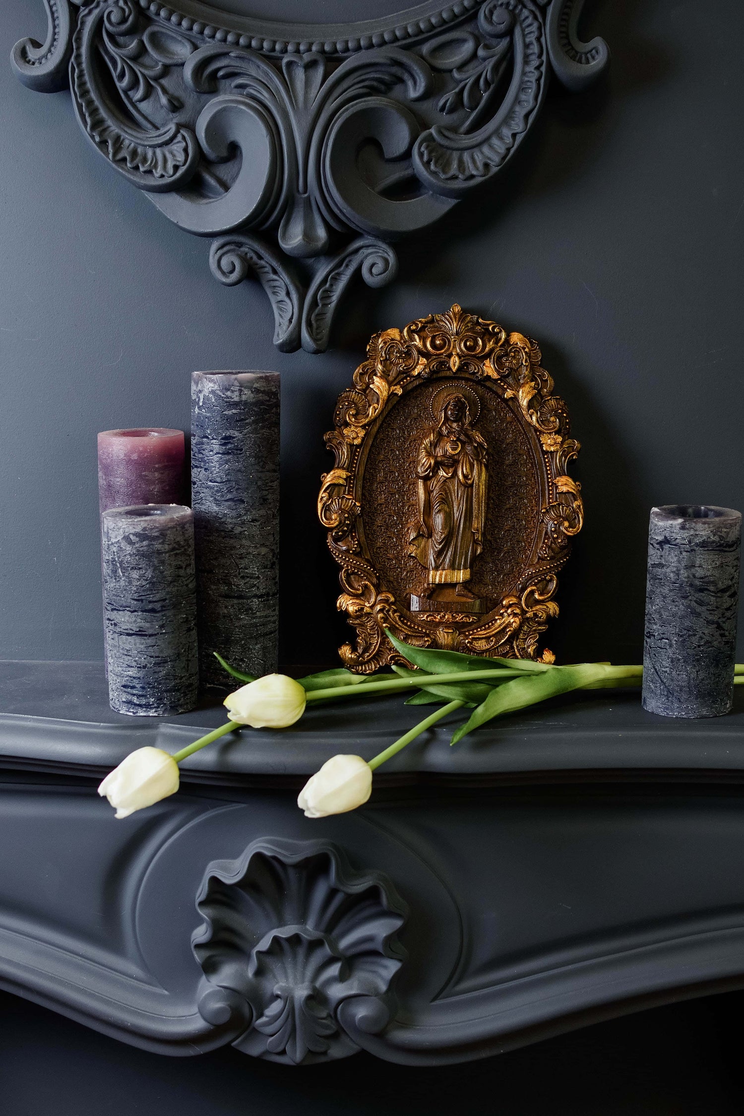 Immaculate Heart of Mary Wooden Icon High - Kozak Work Shop