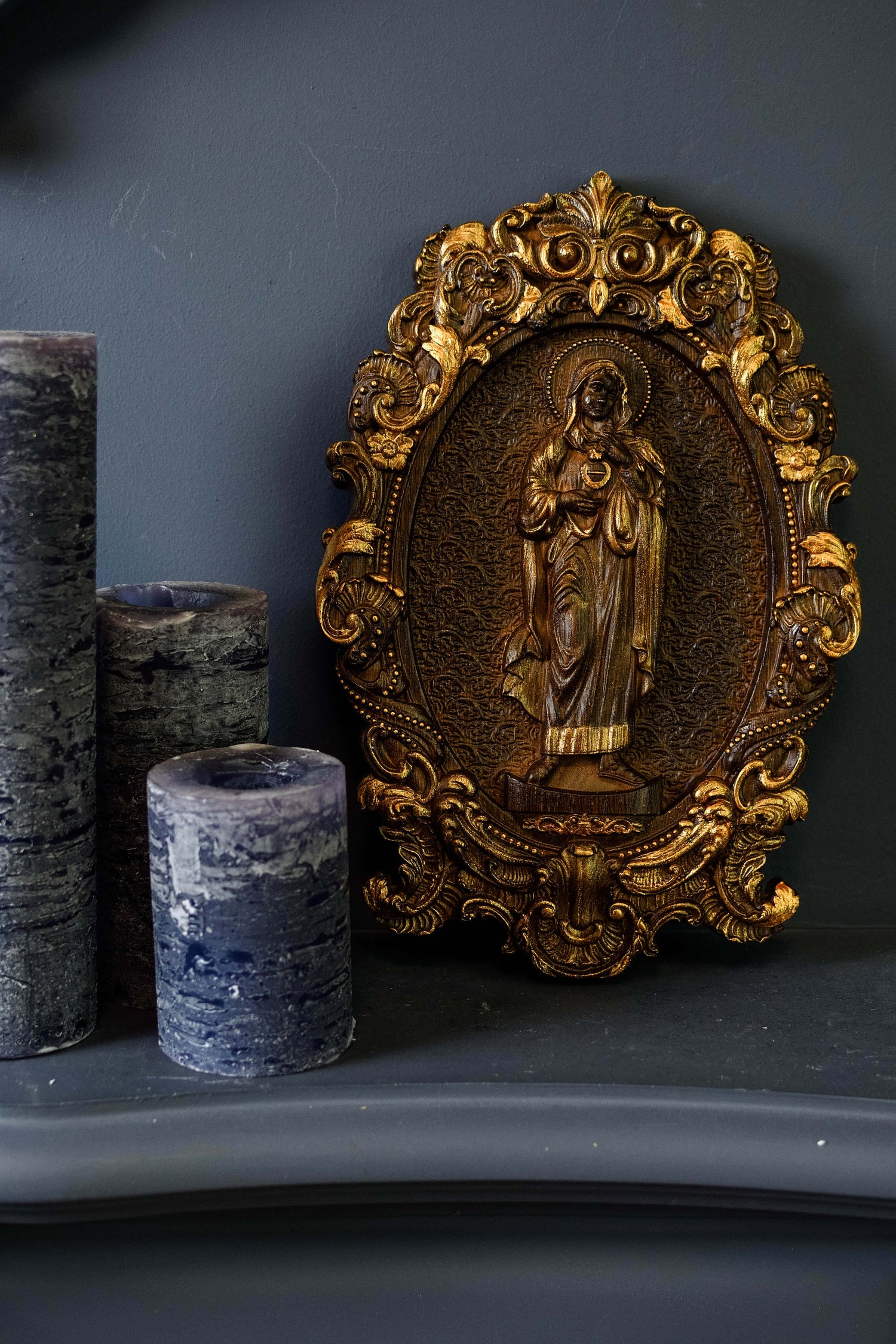 Immaculate Heart of Mary Wooden Icon High - Kozak Work Shop