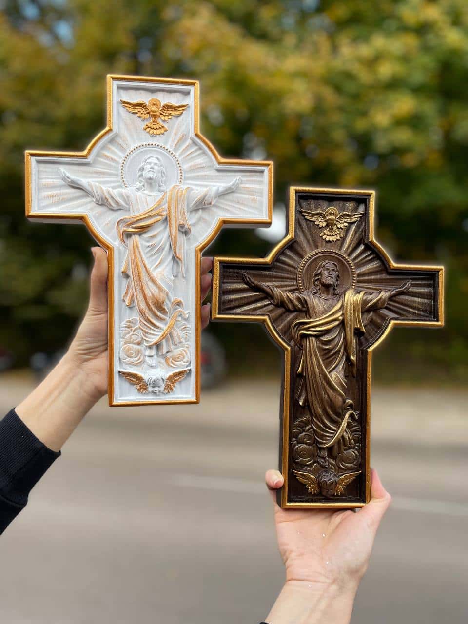 Wall Wooden Carved Jesus Crucifix - Kozak Work Shop