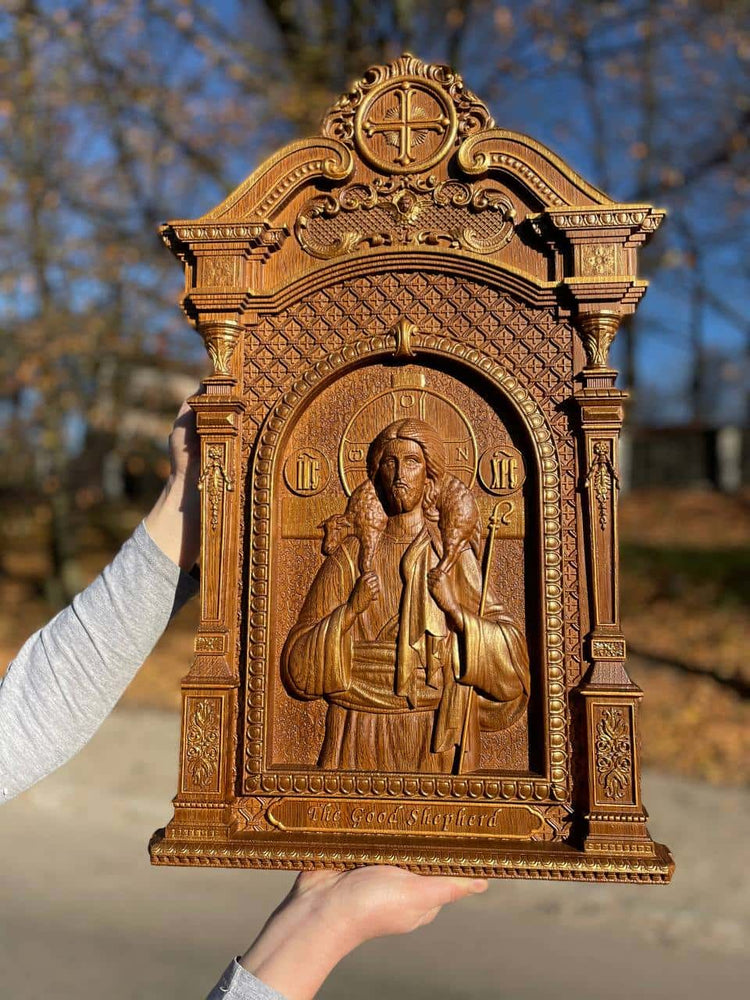Good Shepherd in Kyoto Wooden Plaque - Kozak Work Shop