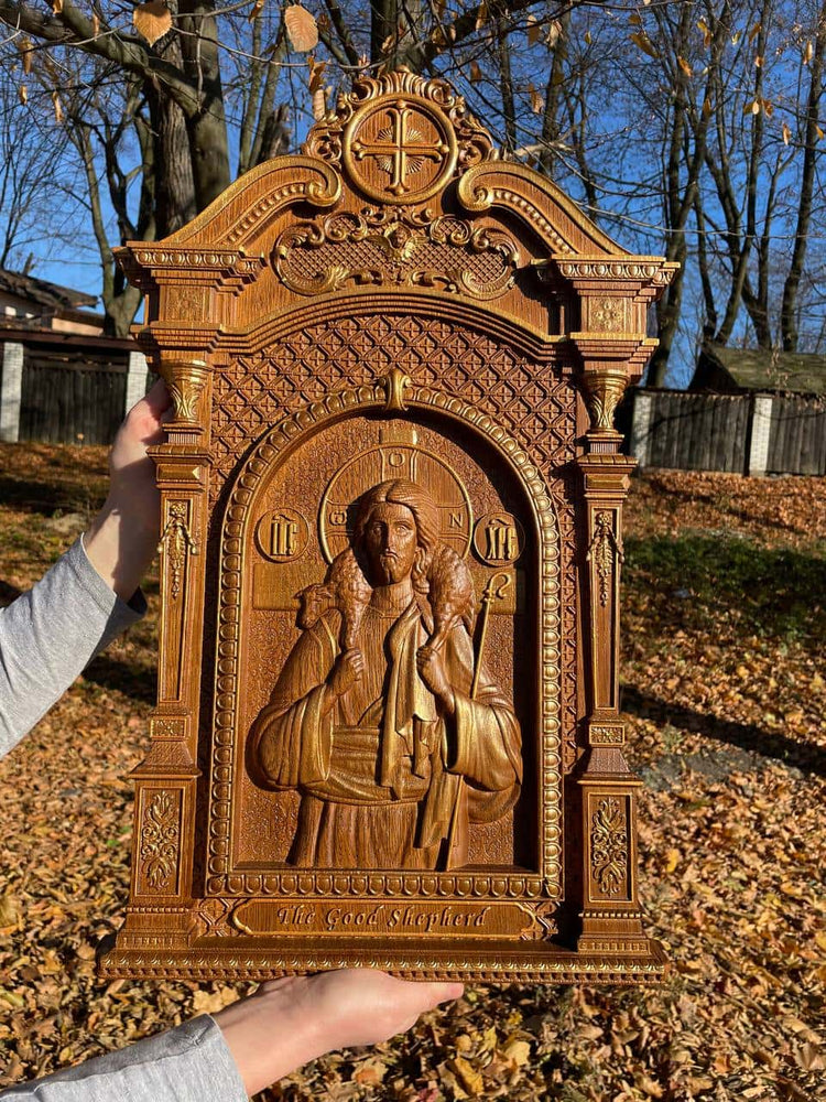 Good Shepherd in Kyoto Wooden Plaque - Kozak Work Shop
