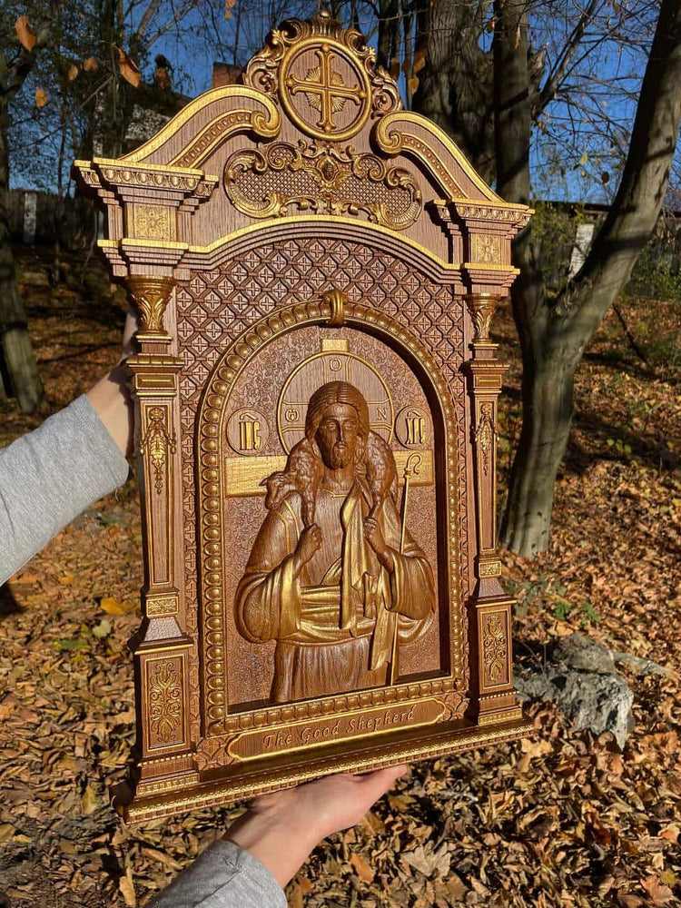 Good Shepherd in Kyoto Wooden Plaque - Kozak Work Shop