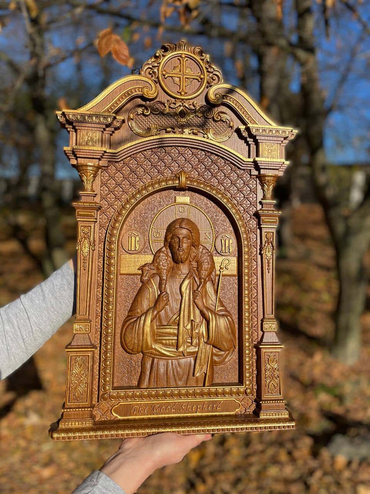 Good Shepherd in Kyoto Wooden Plaque - Kozak Work Shop
