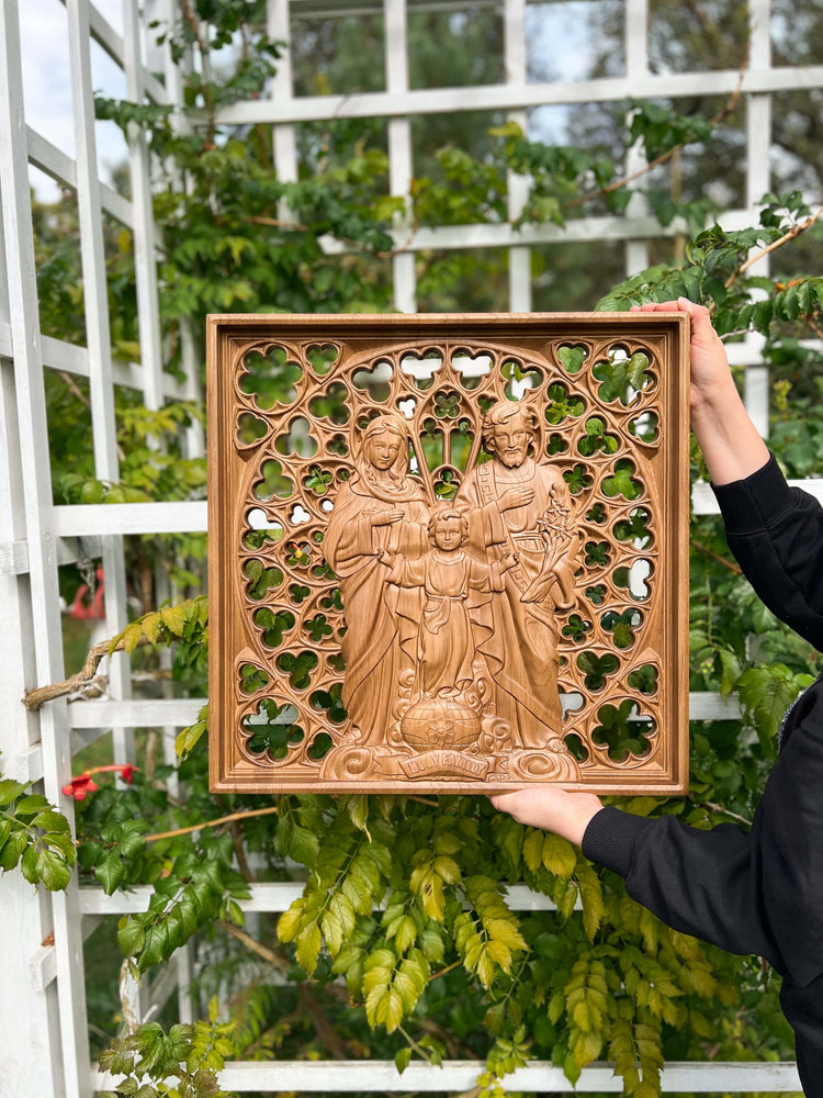 Holy Family Wooden Statue - Kozak Work Shop