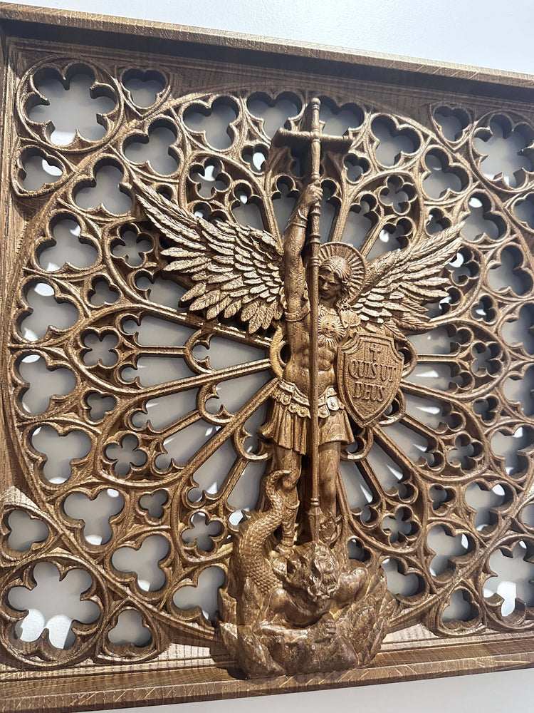 Modern Archangel Michael Wooden Statue - Kozak Work Shop