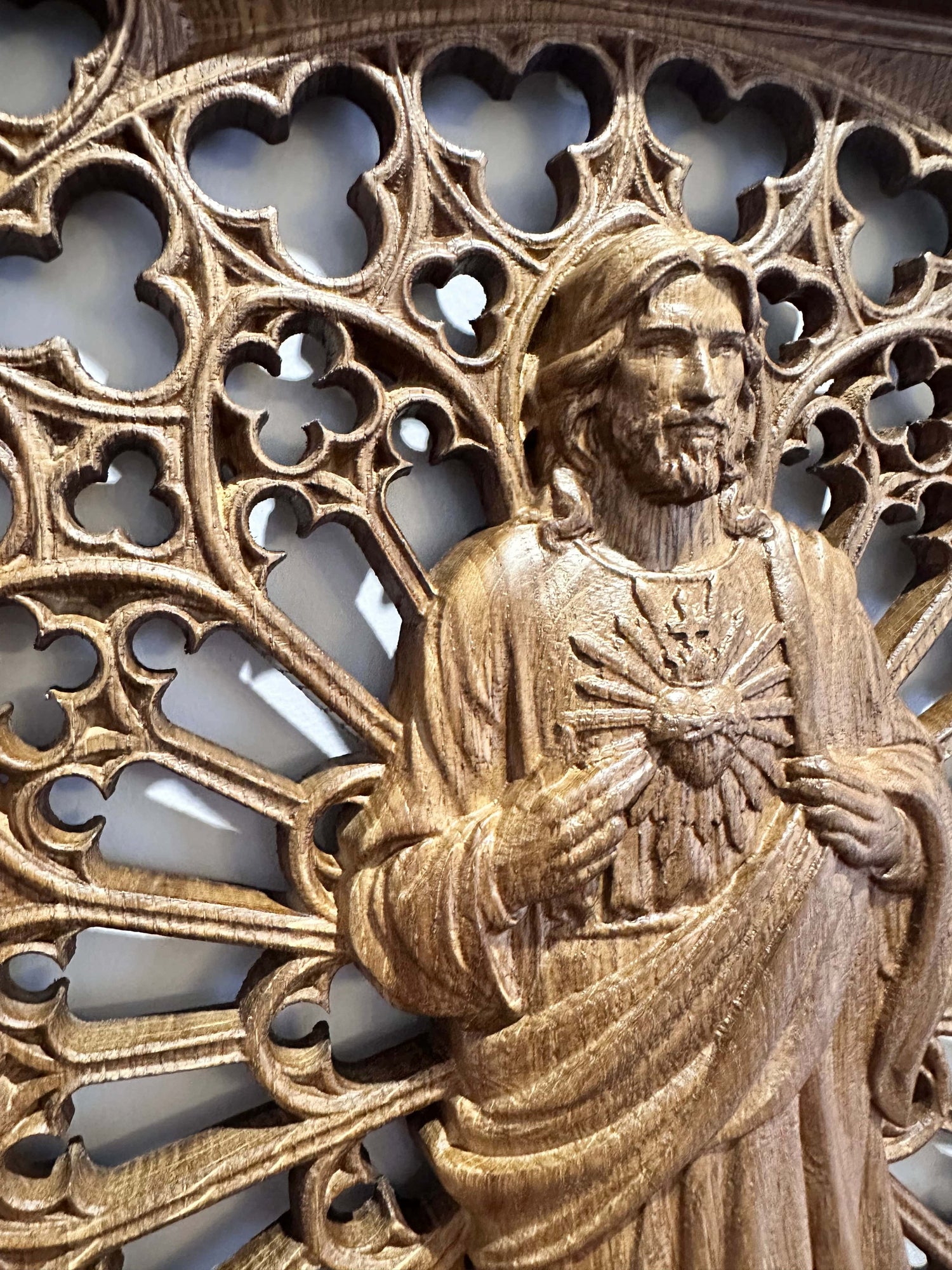 Sacred Heart of Jesus Wooden Statue - Kozak Work Shop