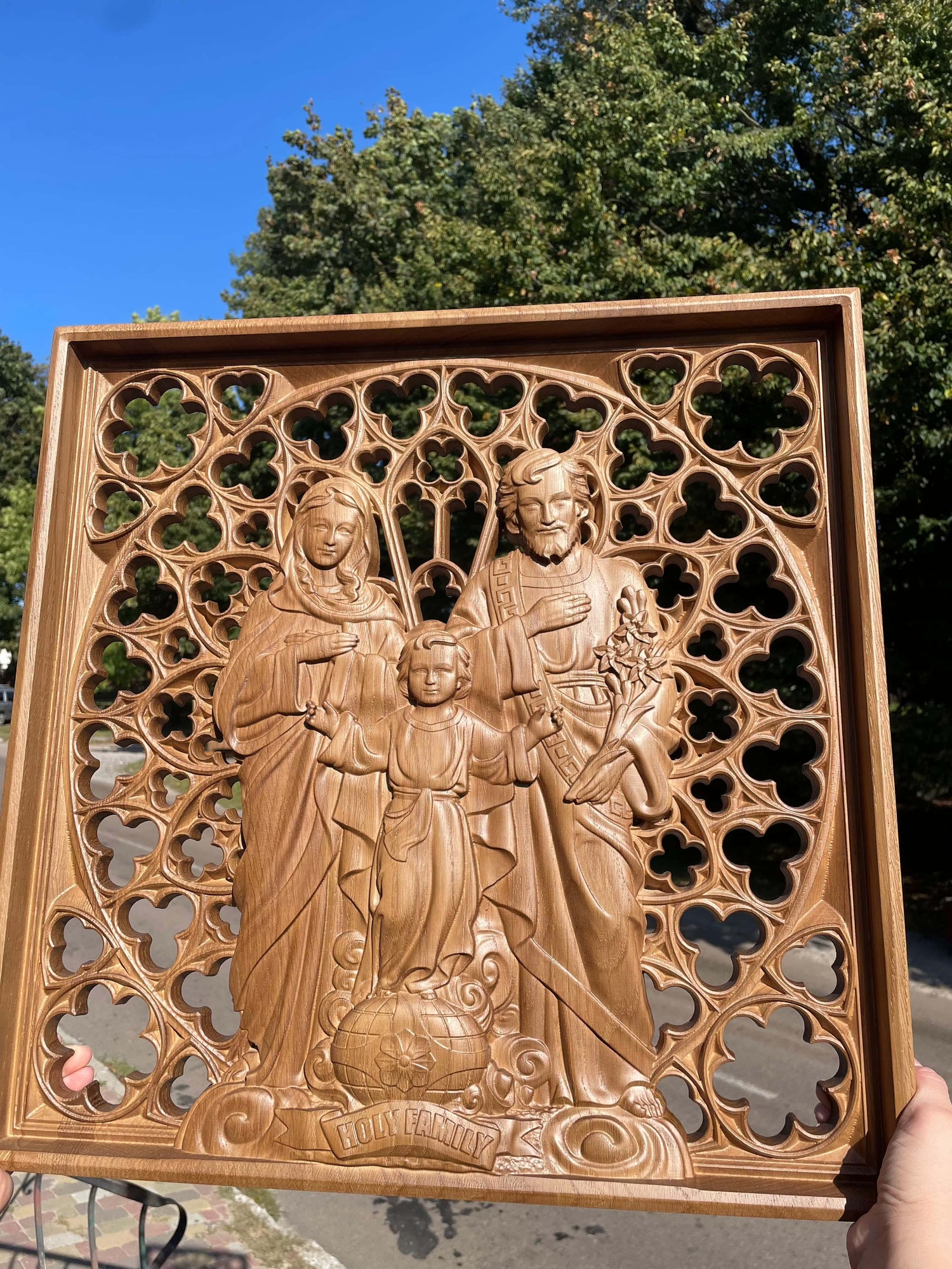 Holy Family Wooden Statue - Kozak Work Shop