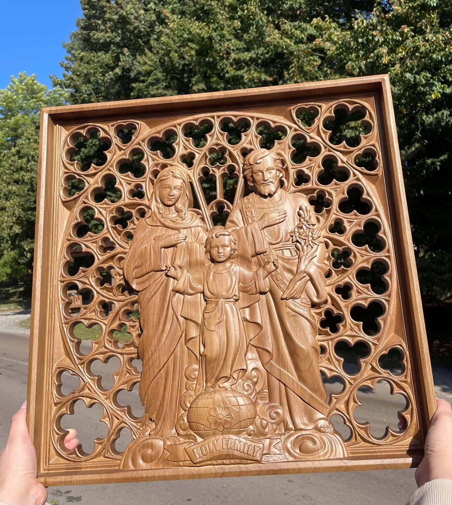 Holy Family Wooden Statue - Kozak Work Shop