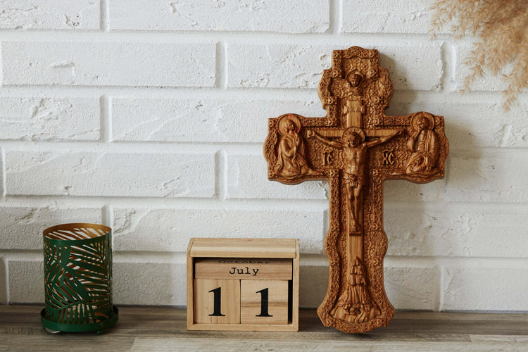 Wall Wooden Carved Jesus Crucifix - Kozak Work Shop