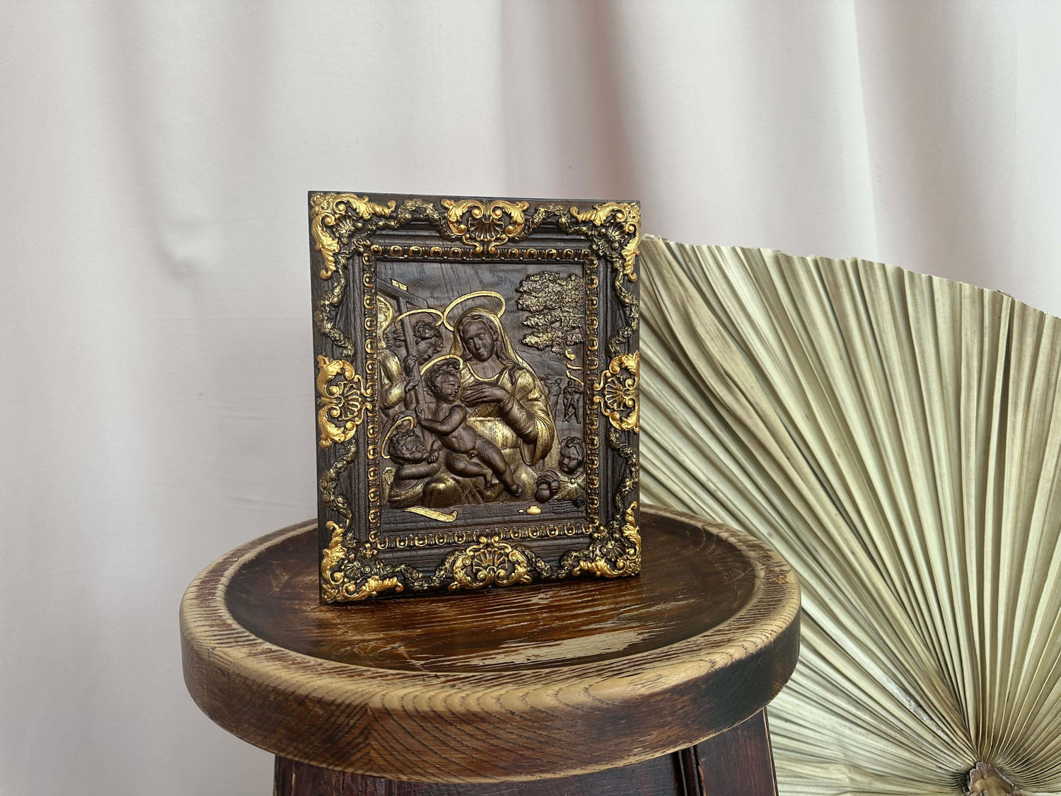 Nursing Madonna Wooden Carved Picture - Kozak Work Shop