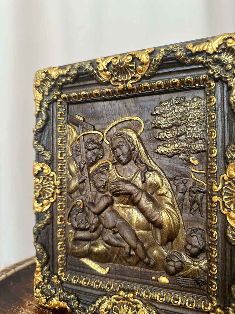 Nursing Madonna Wooden Carved Picture - Kozak Work Shop